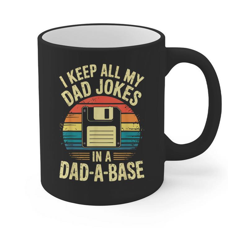 I Keep All My Dad Jokes In A Dad-A-Base Shirt Men Dad Joke Graphic Print Coffee Mug