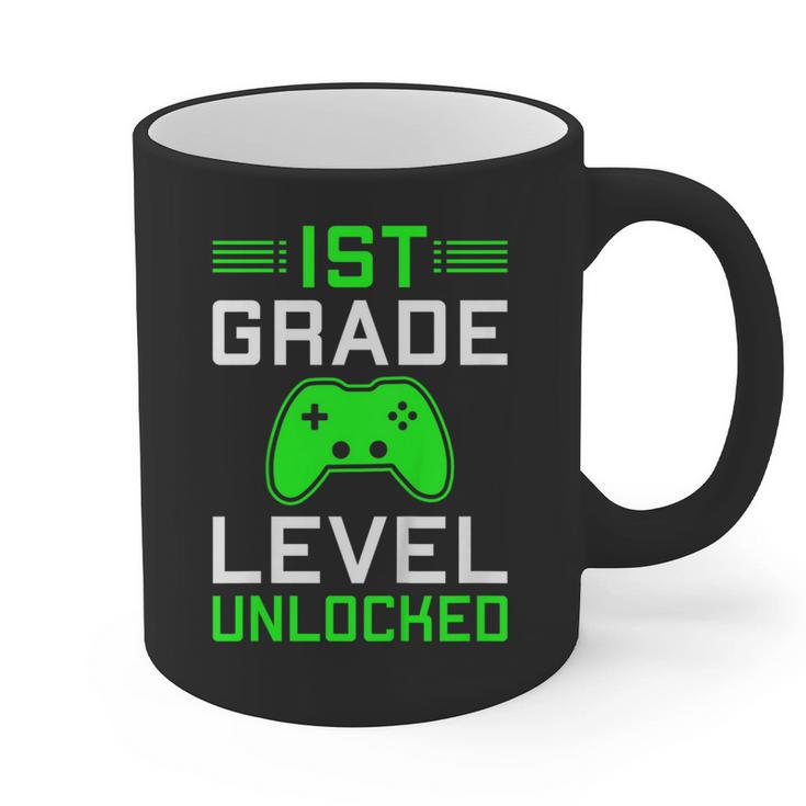 Kids 1st Grade Level Unlocked Back To School Gamer Graduation Graphic Print Coffee Mug