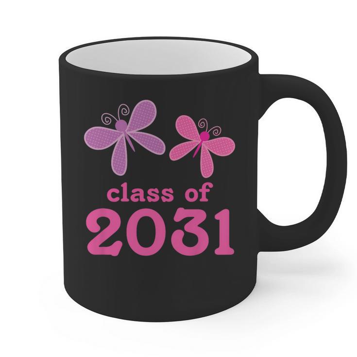 Kids Class Of 2031 Kindergarten Girls Graduation T-Shirt Graphic Print Coffee Mug