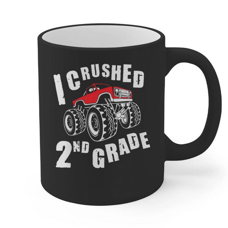 Kids I Crushed 2nd Grade Monster Truck School Graduation Graphic Print Coffee Mug