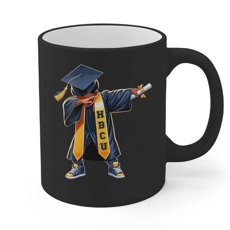 Kids HBCU Boys Grad Dabbing Graduation Graphic Print Coffee Mug