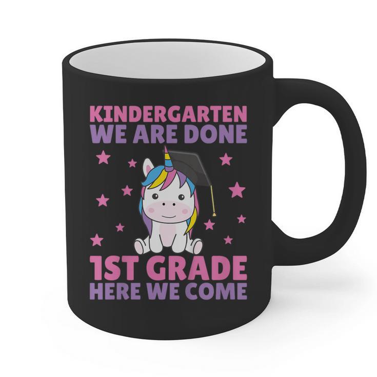 Kids Kindergarten Graduate Unicorn Graduation Graphic Print Coffee Mug
