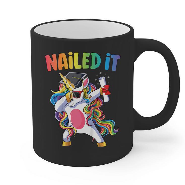 Kids Kindergarten Graduation Shirt Unicorn Graduate Nailed It Graphic Print Coffee Mug