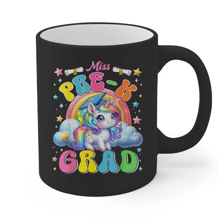 Kids Miss Pre-K Grad Graduation Cute Unicorn Rainbow Girls Graphic Print Coffee Mug