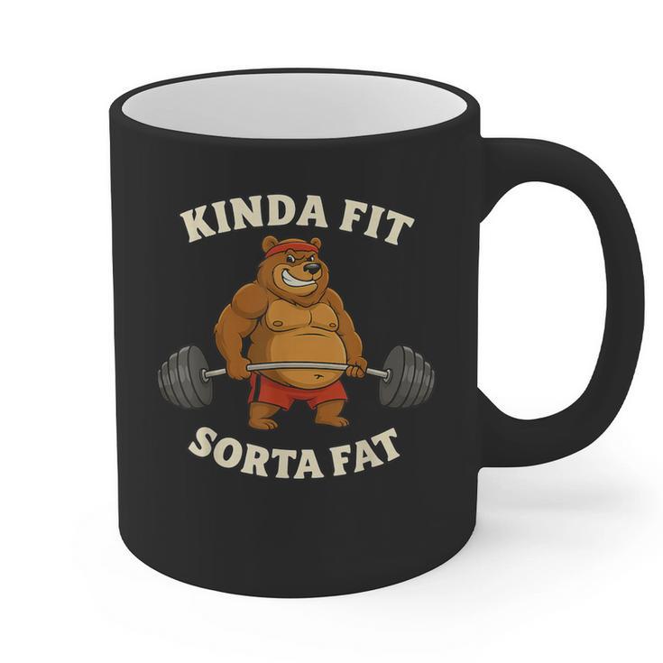 Kinda Fit Sorta Fat  Gym Dad BOD Workout Apparel Graphic Print Coffee Mug