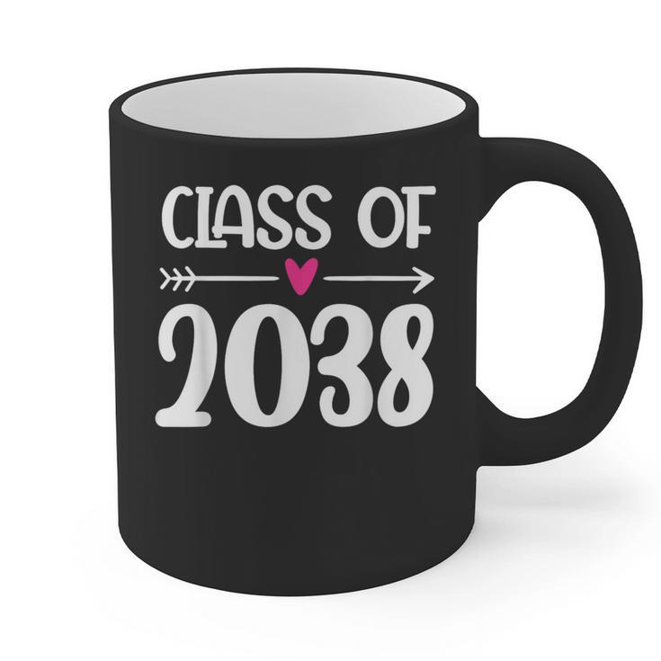 Kindergarten Class Of 2038 First Day School Graduation Girls Graphic Print Coffee Mug