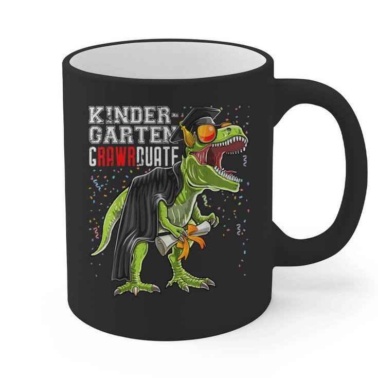 Kindergarten Grawrduate Dinosaur Graduation Cap Shirt Graphic Print Coffee Mug