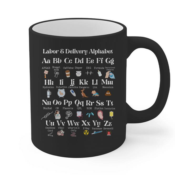 Labor And Delivery Alphabet Nurse New Nurse Graduation Graphic Print Coffee Mug
