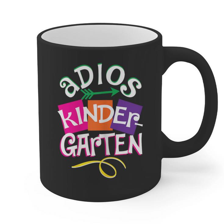 Last Day Of School Adios Kindergarten Graduation Kids Girls Graphic Print Coffee Mug