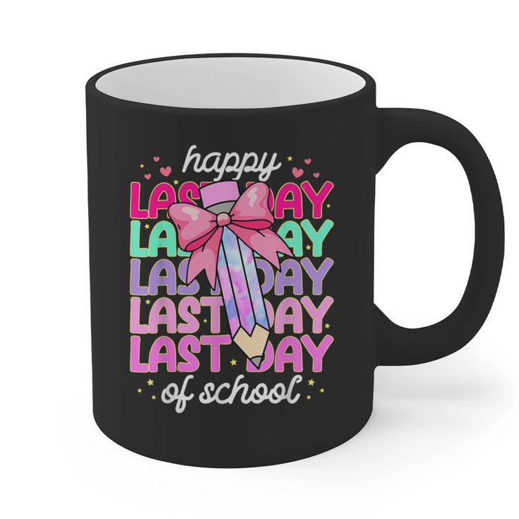 Last Day Of School Shirt Coquette Bow School Graduation Graphic Print Coffee Mug