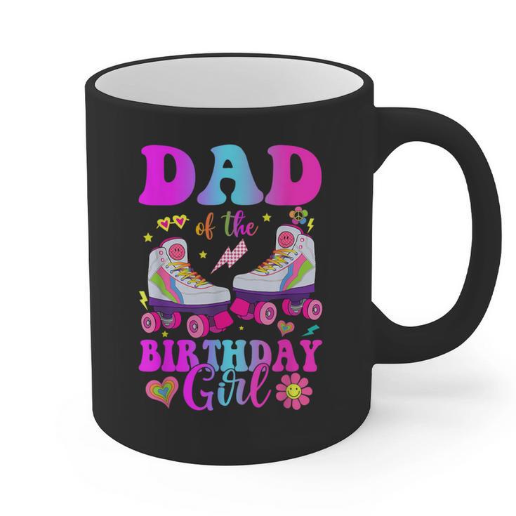 Let's Roll Dad Of The Birthday Girl Roller Skate Birthday Graphic Print Coffee Mug