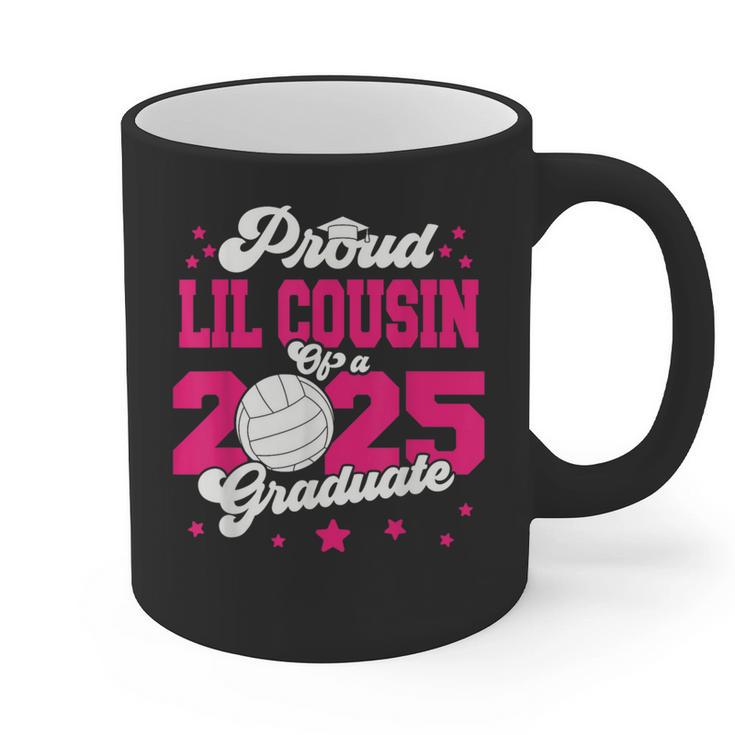 Lil Cousin Of a 2025 Graduate Prom Graduation 25 VolleyBall Graphic Print Coffee Mug