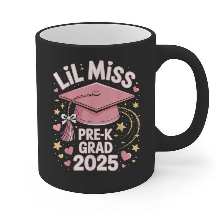 Little Miss Pre-K Grad 2025 Preschool Graduation Girls Kids Graphic Print Coffee Mug