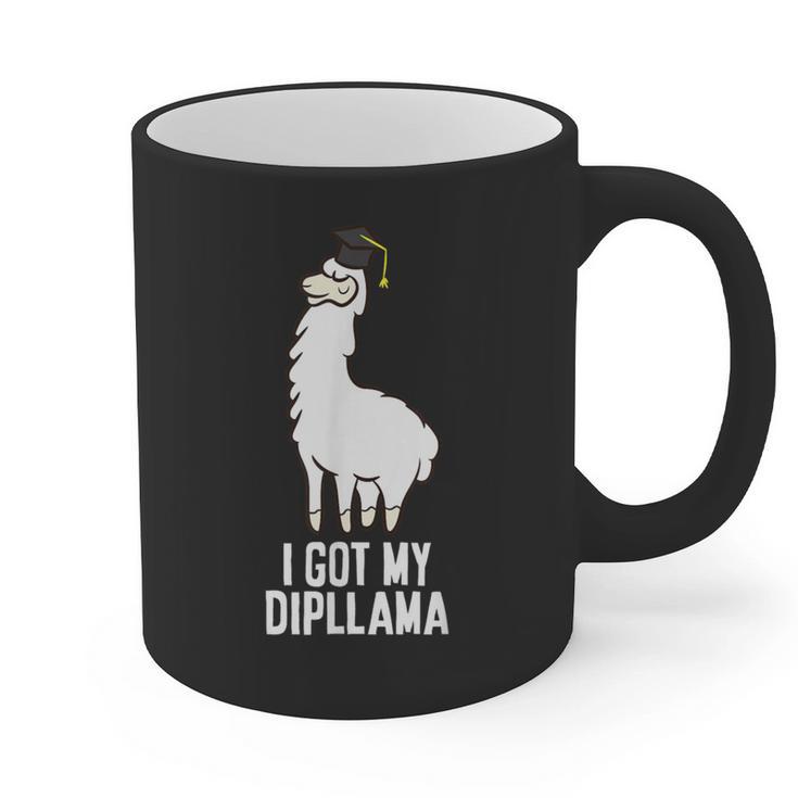LLama Graduation I Got My Dipllama Cute Llama Graphic Print Coffee Mug