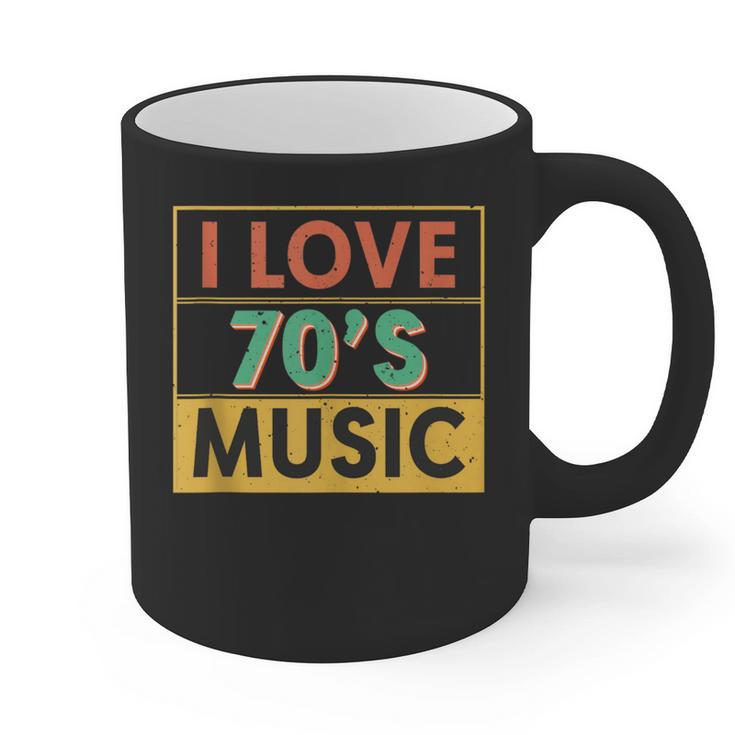 I Love 70's Music Retro Style Nostalgia Vibe 1970 70's Party Graphic Print Coffee Mug
