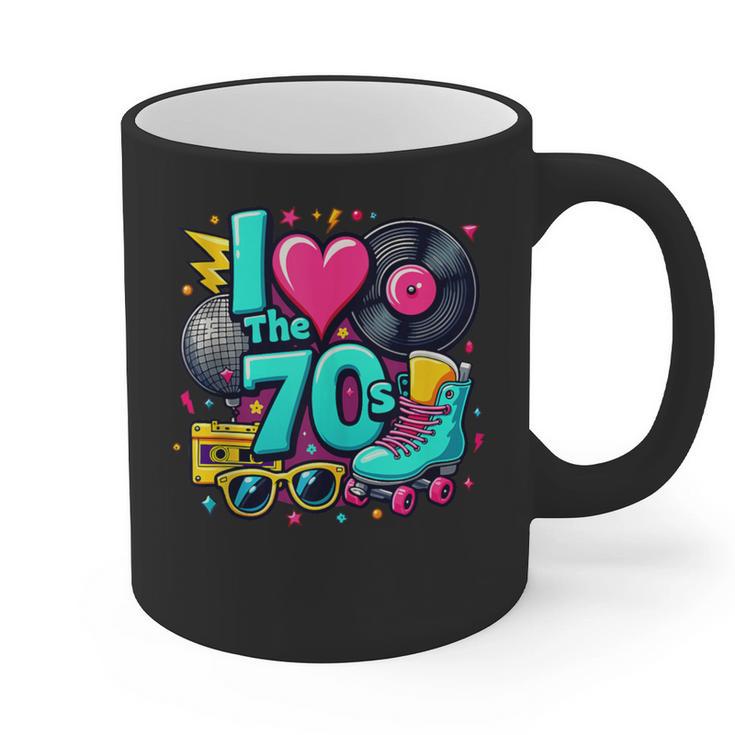 I Love The 70s Vintage Cassette Roller Vinyl Nostalgia 70s Graphic Print Coffee Mug