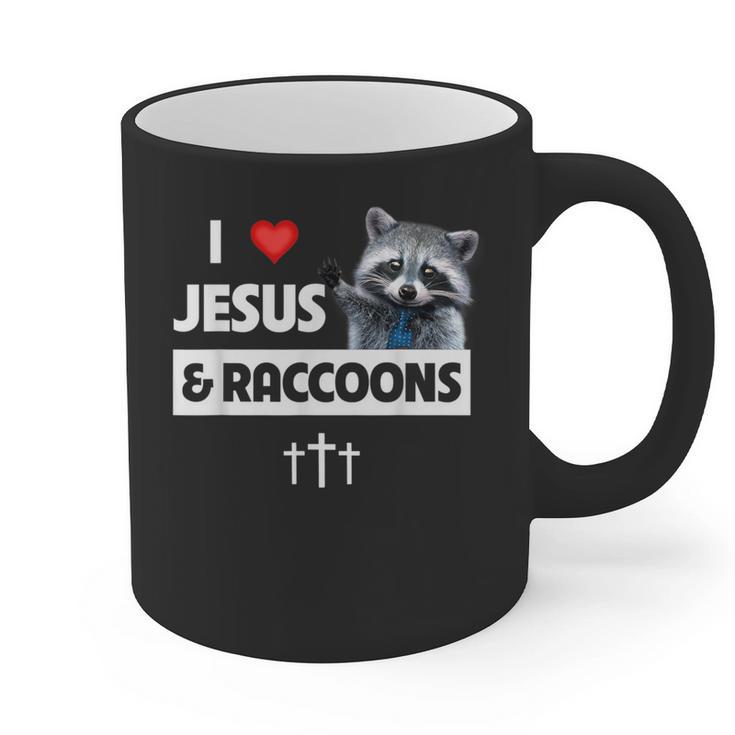 I Love Jesus And Raccoons Mom Dad Christian Love Jesus Bible Graphic Print Coffee Mug