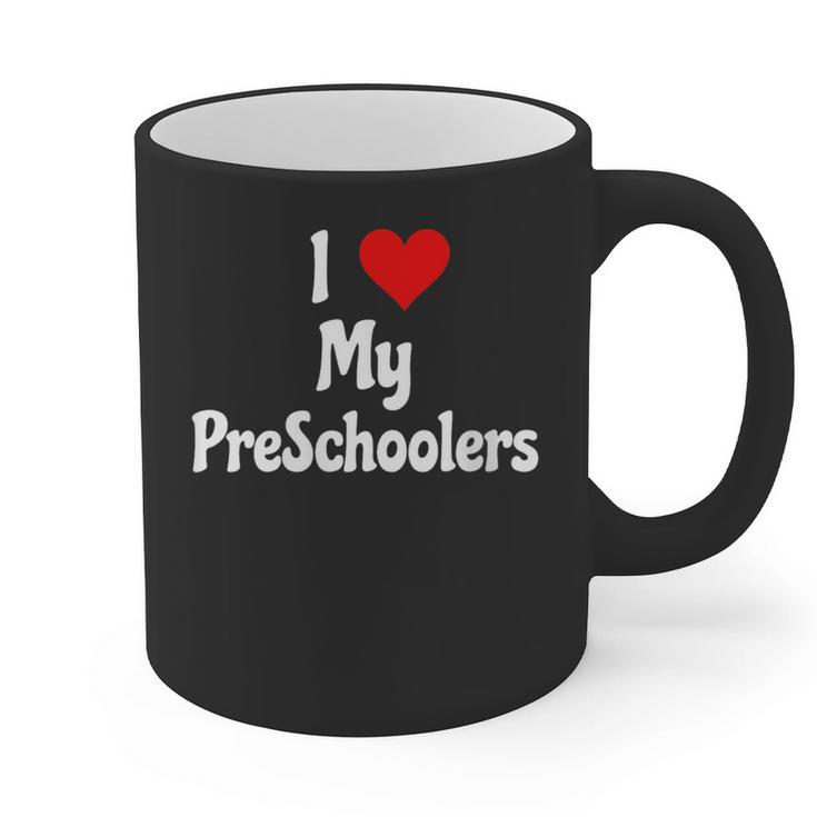 I Love My PreSchool Students Teachers Educators Graduation Graphic Print Coffee Mug