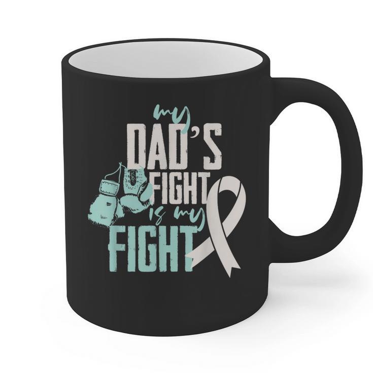 Lung Cancer Dad Ribbon Graphic Print Coffee Mug