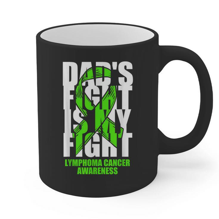 Lymphoma Cancer Awareness Lime Green Ribbon Dad's Fight Graphic Print Coffee Mug