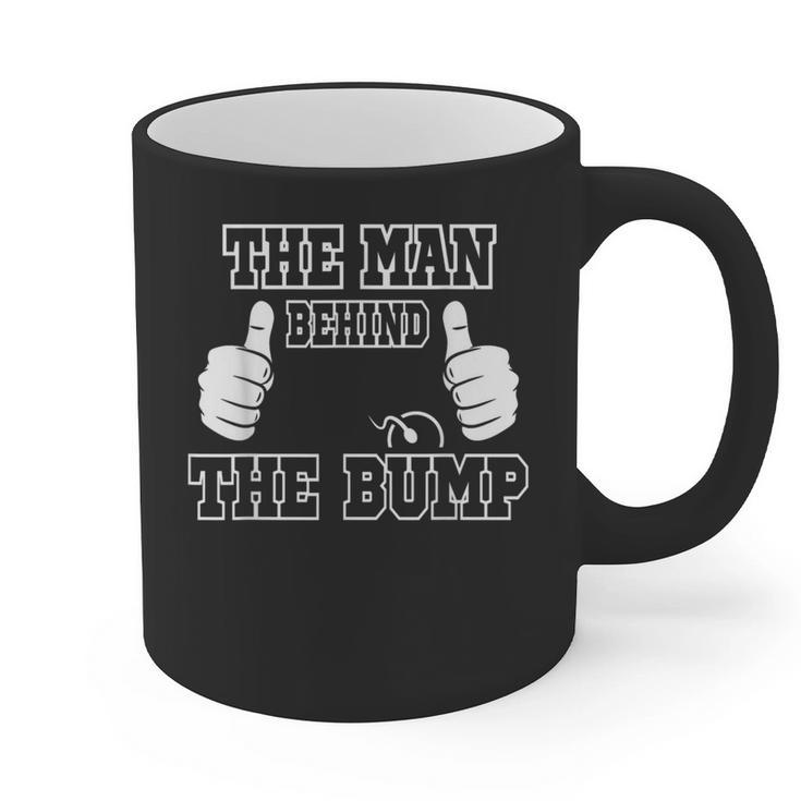 The Man Behind The Bump Baby Shower Shirts For Mom And Dad Graphic Print Coffee Mug