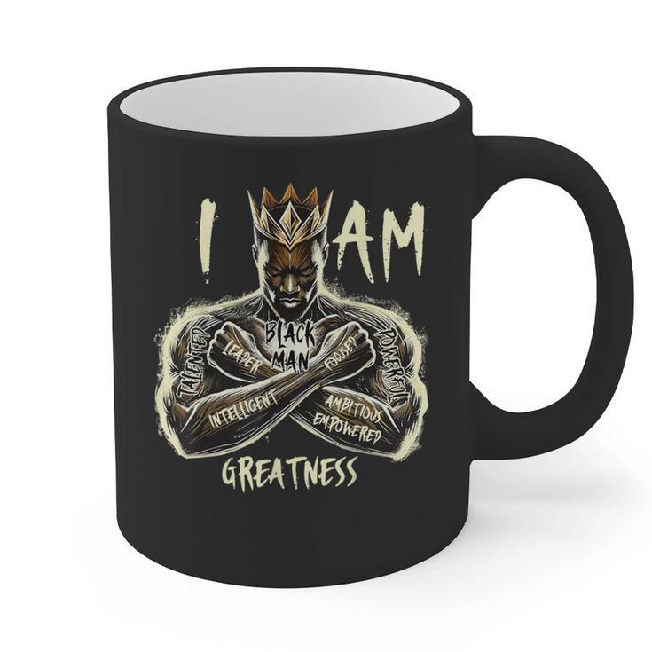 I Am Man King Powerful Dad Afro Melanin Graphic Print Coffee Mug