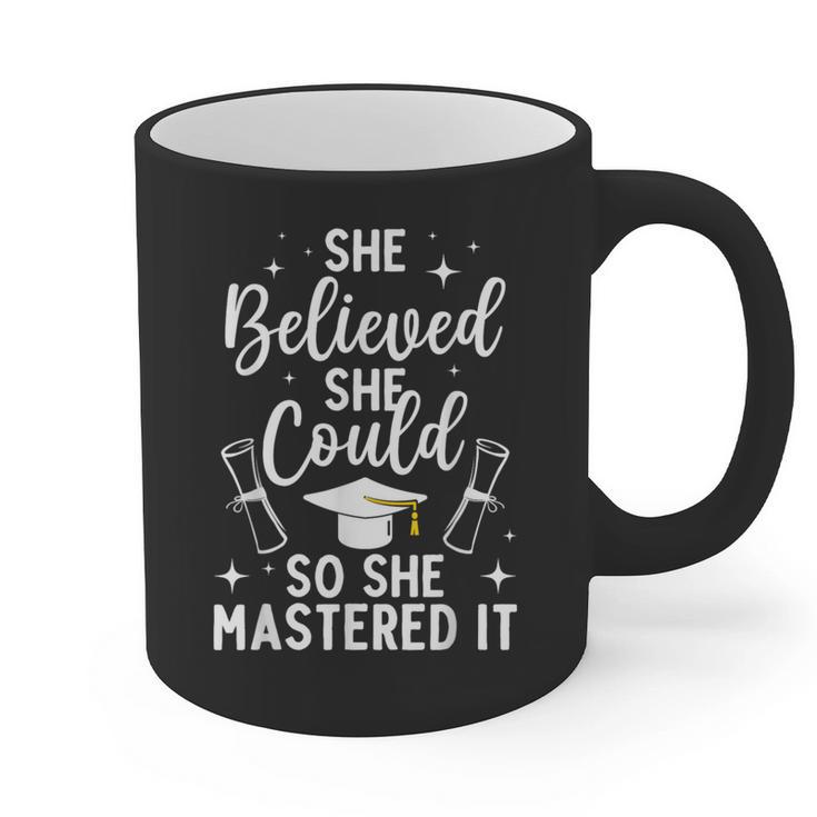 Masters Degree Graduation Art For Women Girl Masters Degree Graphic Print Coffee Mug
