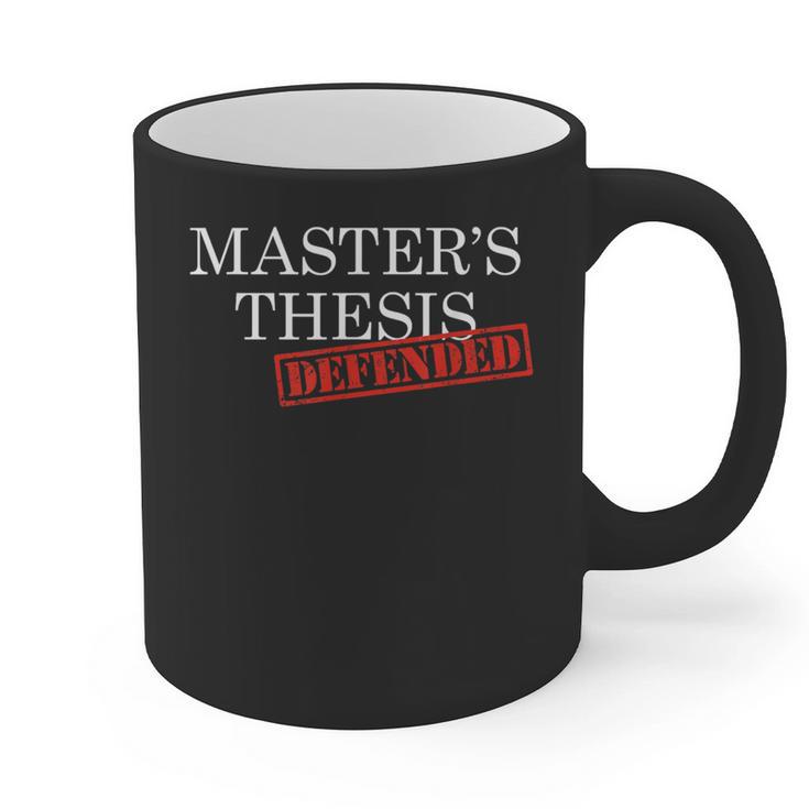 Master's Thesis Defense Tshirt Defended Graduation Graphic Print Coffee Mug