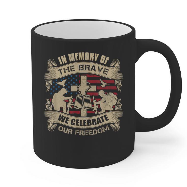 IN MEMORY OF THE BRAVE WE CELEBRATE OUR FREEDOM Graphic Print Coffee Mug