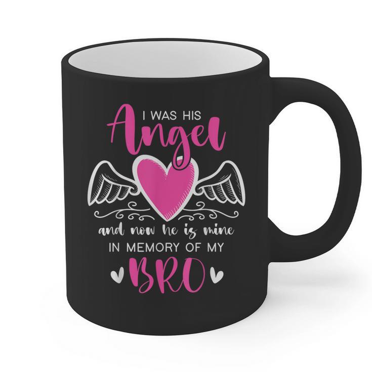 Memory Of My Brother I Was Her Angel Now She Is Mine Heaven Graphic Print Coffee Mug Memory Of My Brother I Was Her Angel Now She Is Mine Heaven Graphic Print Coffee Mug