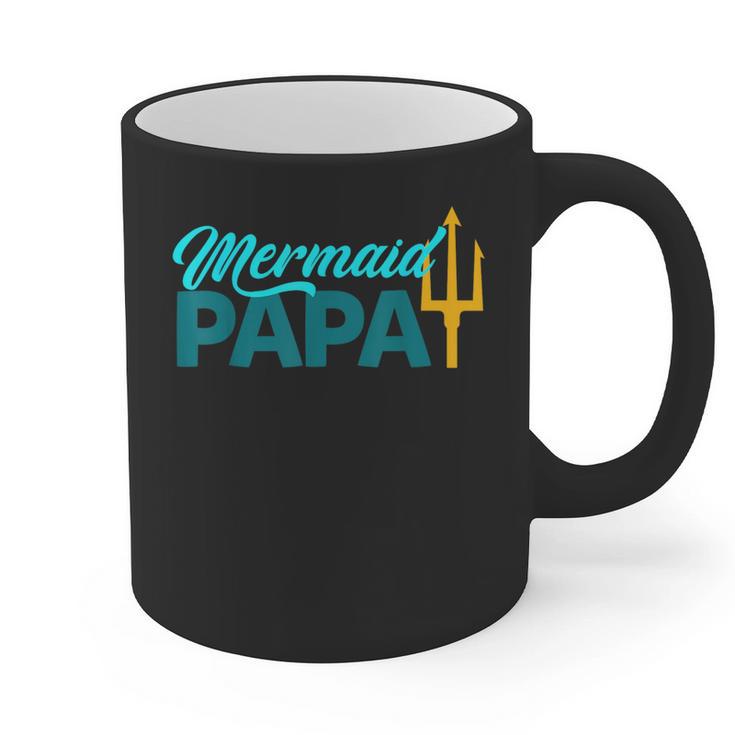 Mermaid Dad Mermaid Papa Grandpa Security Party Small Graphic Print Coffee Mug