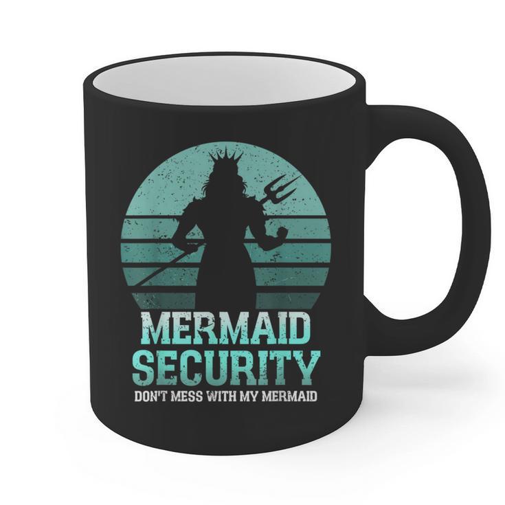 Mermaid Security Vintage Birthday Party Dad Father Day Graphic Print Coffee Mug