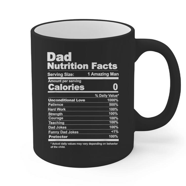 Miftees Fathers Day Tees Dad Nutrition Facts Graphic Print Coffee Mug