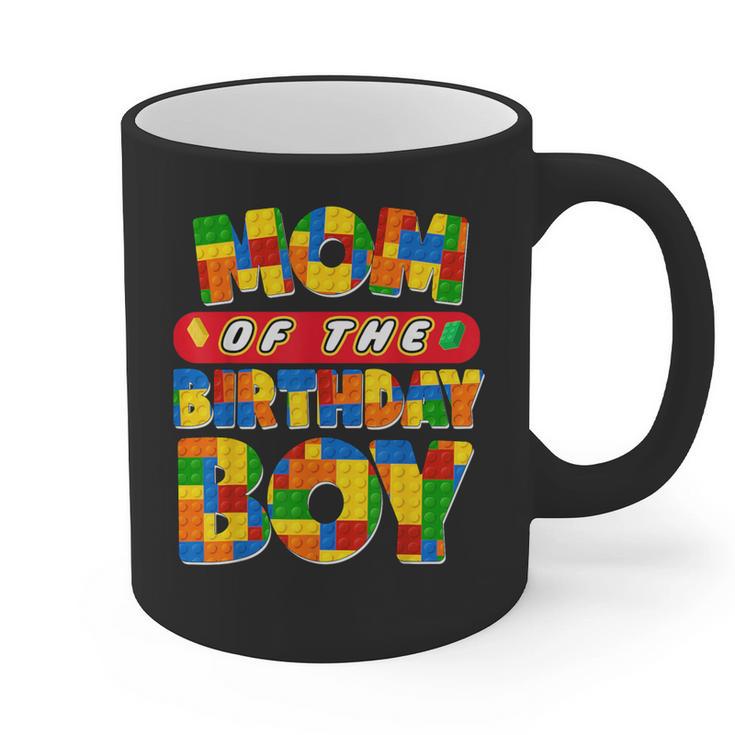 Mom And Dad Birthday Boy Building Bricks Family Party Decor Graphic Print Coffee Mug