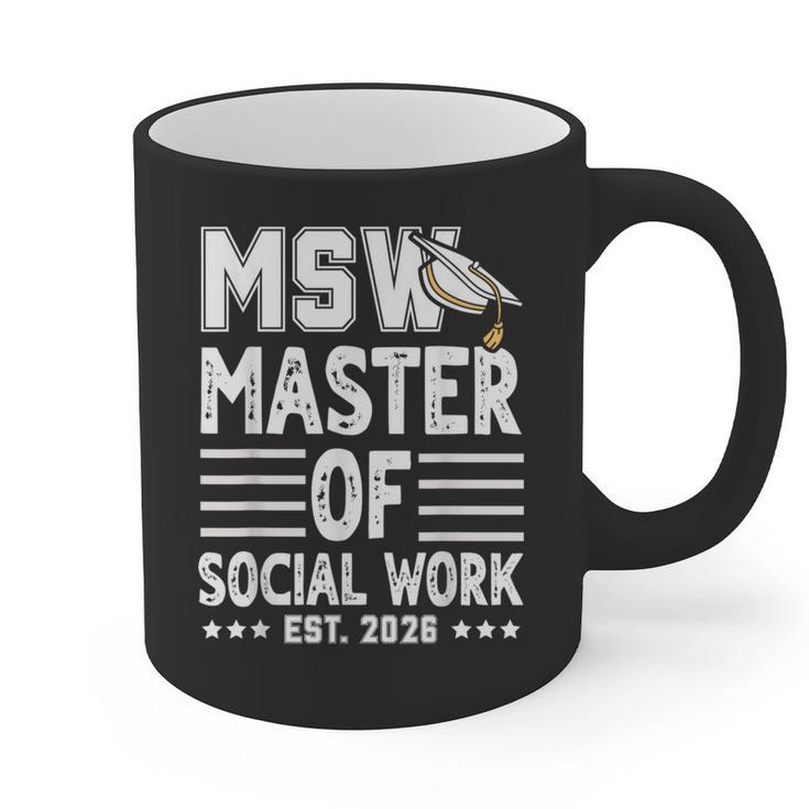 MSW Est 2026 Masters Of Social Work Graduation Social Worker Graphic Print Coffee Mug
