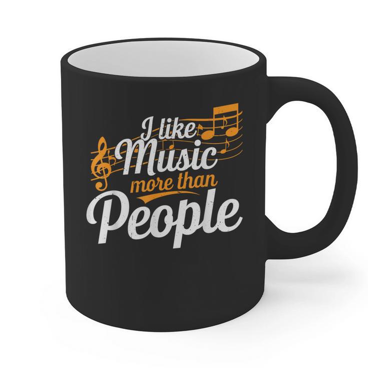 I Like Music More Than People Fan Introvert Graphic Print Coffee Mug