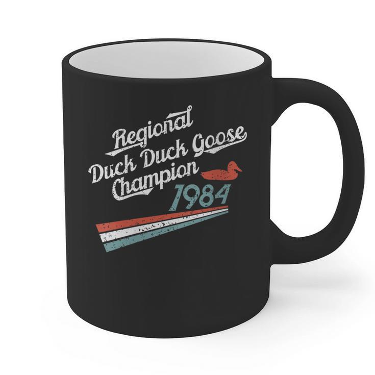 Nostalgia 80s Duck Goose Distressed Graphic Print Coffee Mug