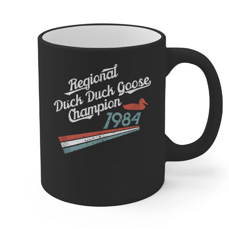 Nostalgia 80s Duck Goose Distressed Graphic Print Coffee Mug