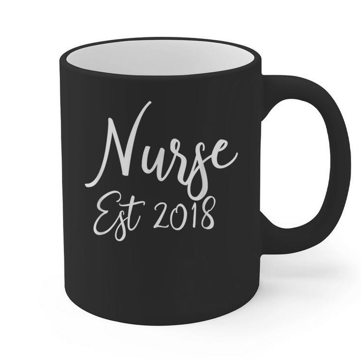 Nurse Established 2018 Shirt Nursing School Graduation Graphic Print Coffee Mug