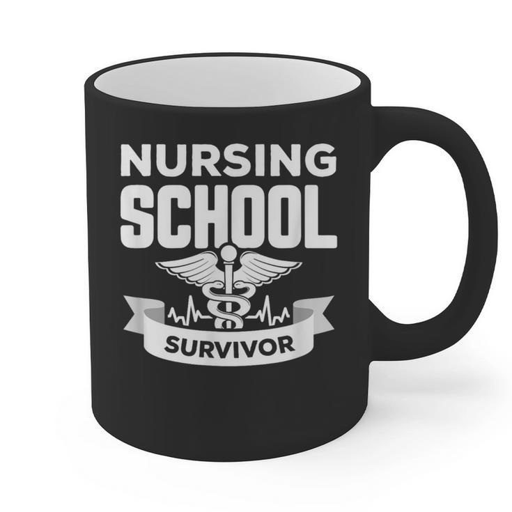 Nursing School Survivor Senior Nurse Graduation TShirt Graphic Print Coffee Mug