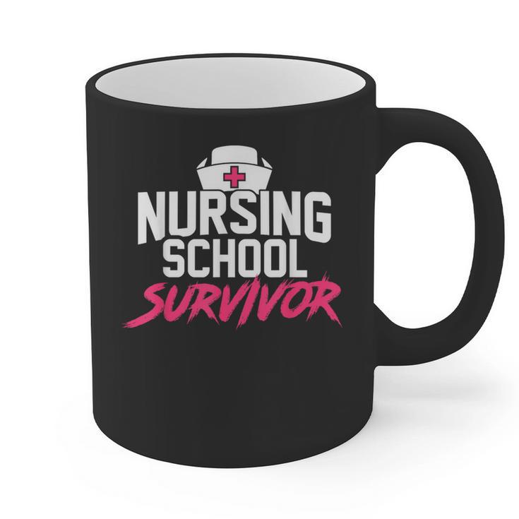 Nursing School Survivor Shirt Graduation Party Tee Graphic Print Coffee Mug