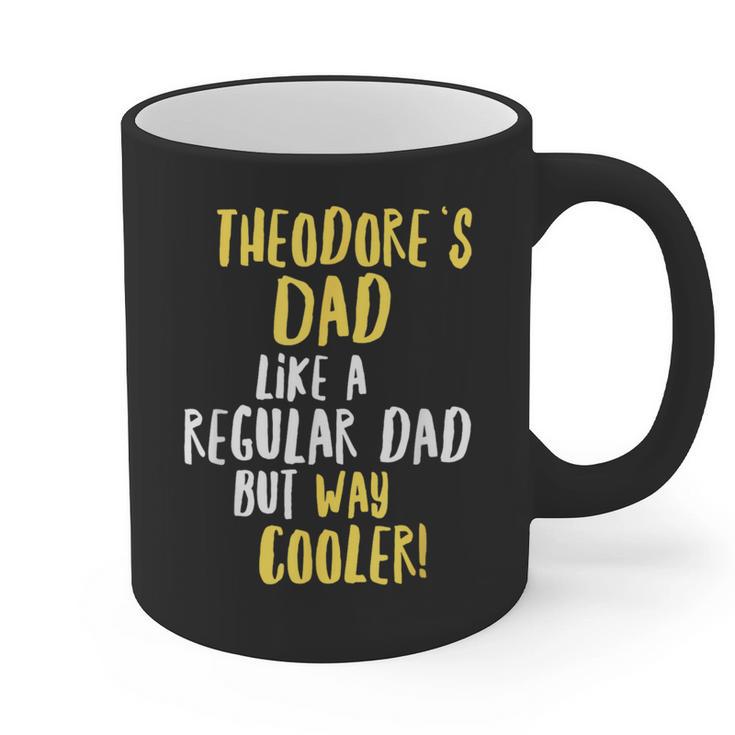 Theodore's Dad Text Men Boys Graphic Print Coffee Mug