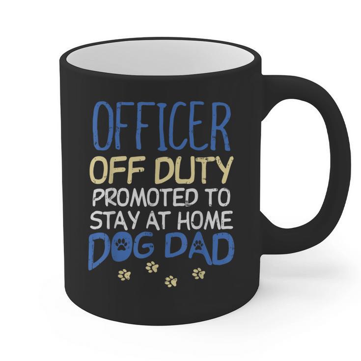 Officer Off Duty Dog Dad Cop Police Retirement Graphic Print Coffee Mug