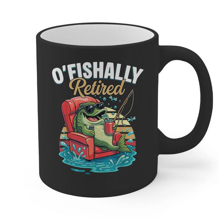 O'Fishally Retired Fishing Retirement Fisherman Dad Graphic Print Coffee Mug