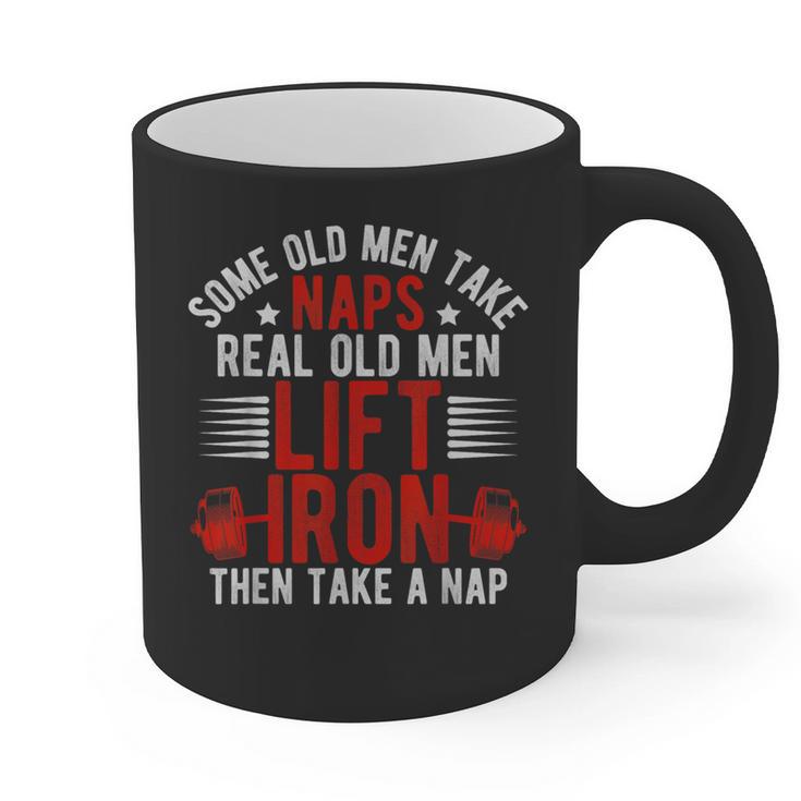Old Men Gag Workout Gym Fitness Exercise Weightlifting Dad Graphic Print Coffee Mug