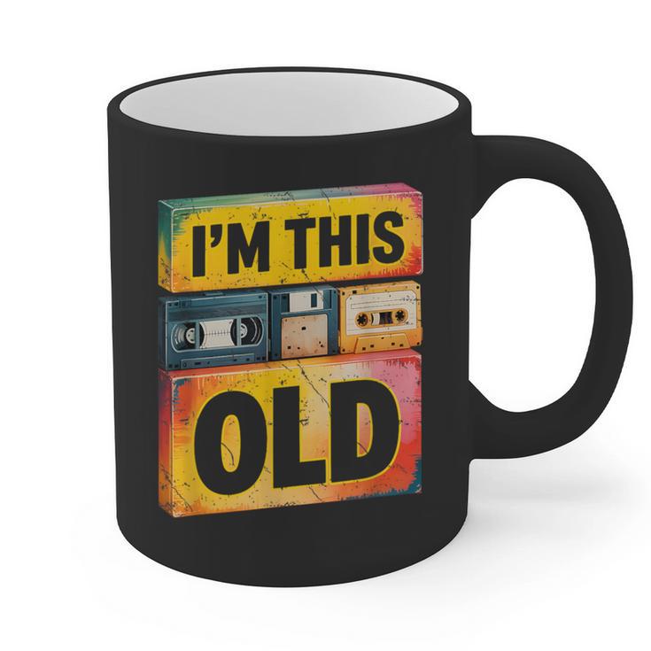 Im This Old Retro 80s 90s VHS Cassette Floppy Disk Nostalgia Graphic Print Coffee Mug