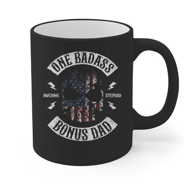 One Badass Bonus Stepdad Birthday Step Dad Graphic Print Coffee Mug