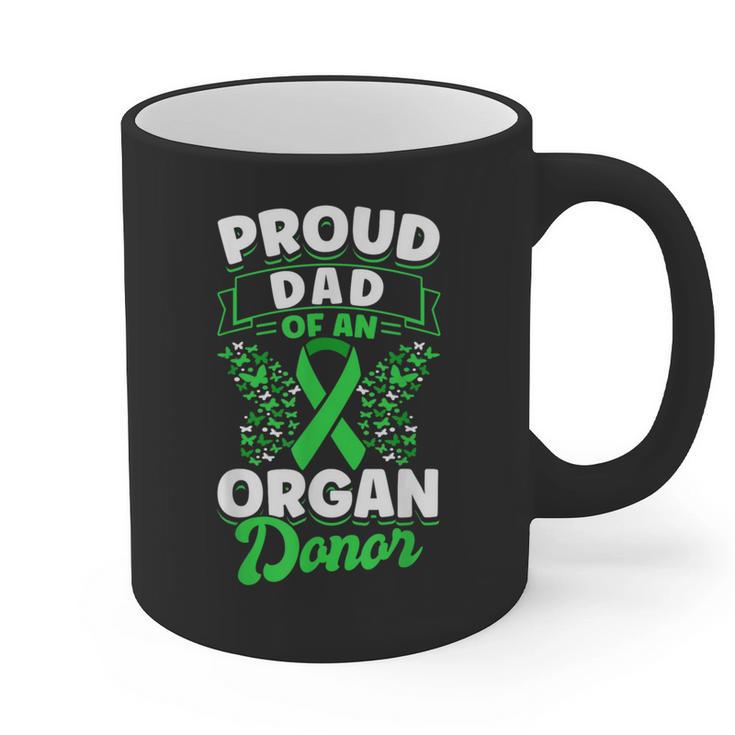 Organ Donation Green Ribbon Proud Dad Of An Organ Donor Graphic Print Coffee Mug