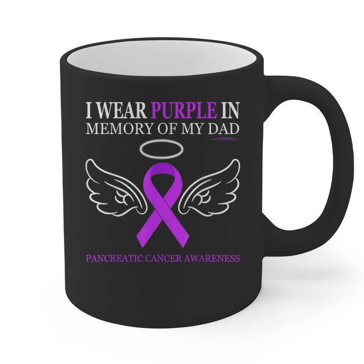 Pancreatic Cancer I Wear Purple In Memory Of My Dad Graphic Print Coffee Mug
