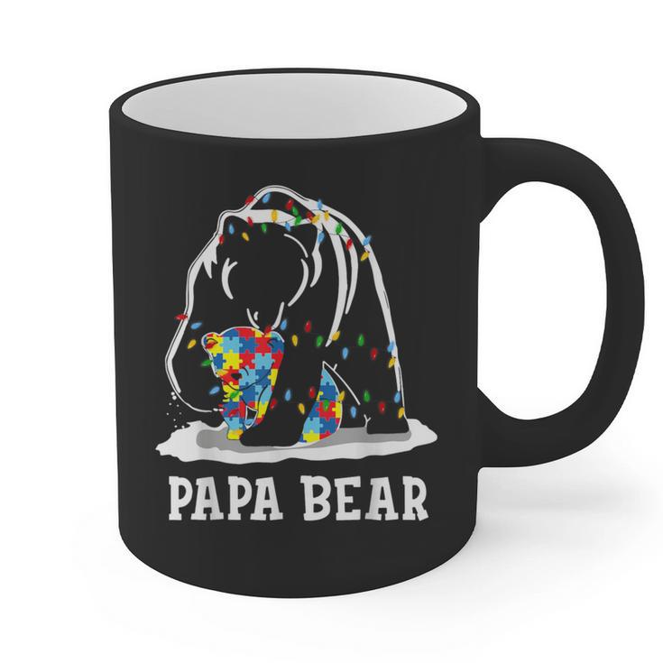Papa Bear Autism Awareness Autism Matching Family Dad Graphic Print Coffee Mug